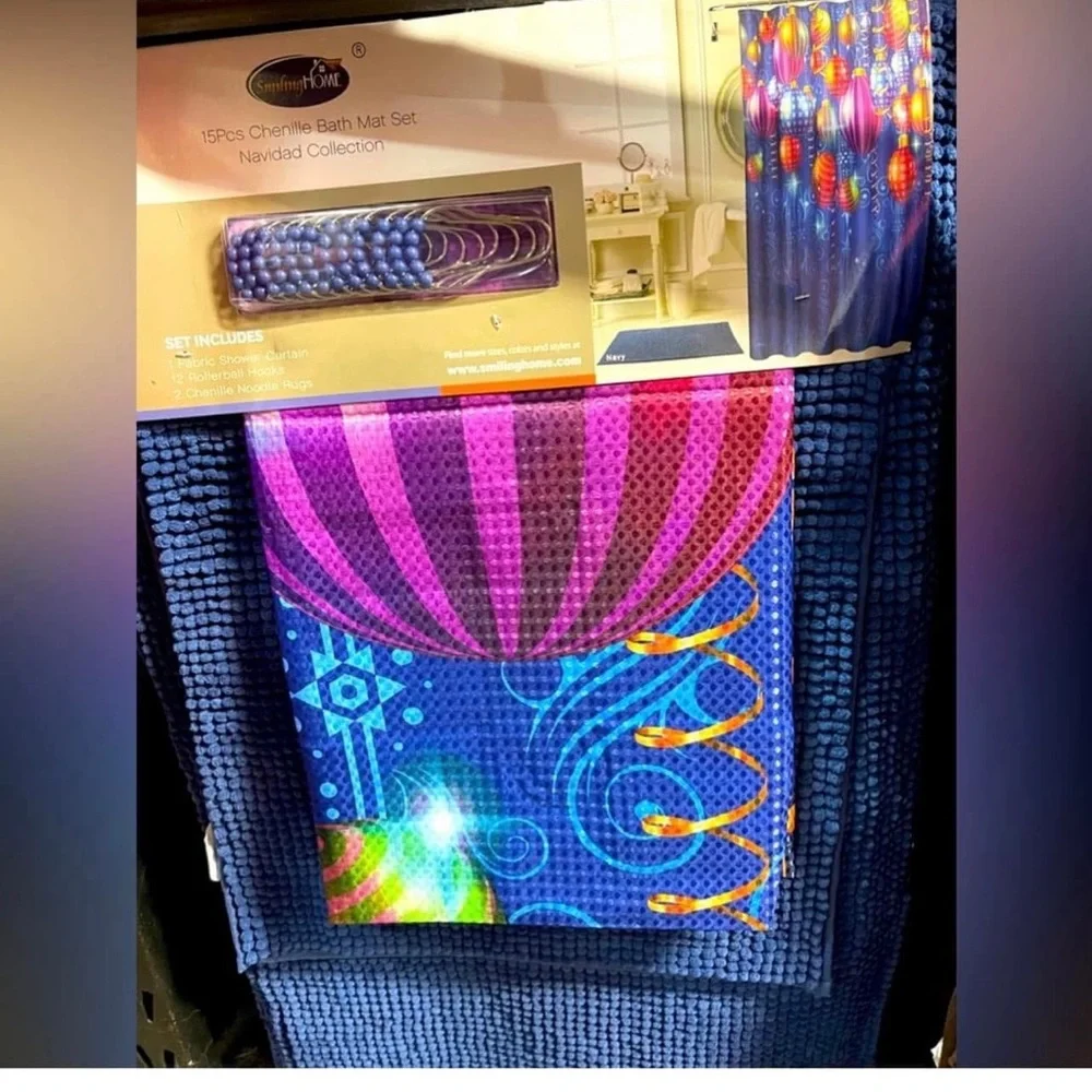 Vibrant Chenille Bath Mat Set